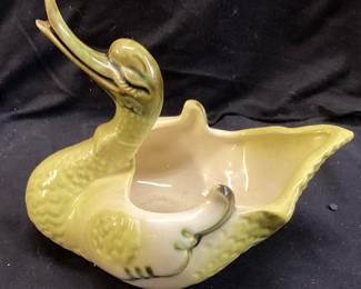 VINTAGE HULL POTTERY ART DECO SWAN PLANTER MODEL #80