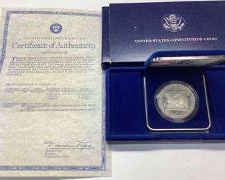 1987 U.S. Constitution silver proof 1987 Silver dollar proof U.S 90.0 silver coin