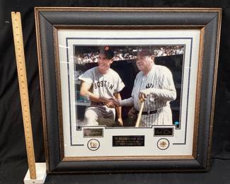 TED WILLIAMS #9 BOSTON RED SOX & BABE RUTH #3 NY YANKEES AUTOGRAPHED COMMEMORATIVE PHOTOGRAPH NO SHIPPING PICKUP ONLY
