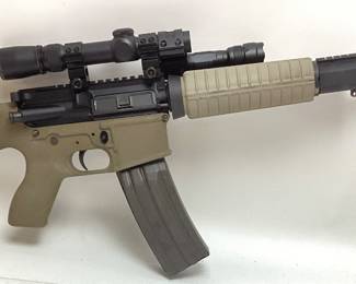 GWACS ARMORY MODEL CAV-15 MKII 5.56cal RIFLE WITH WEAVER SCOPE, SKYSTED FLASHLIGHT, 3 MAGAZINES & DRUM MAGAZINE