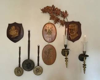 Brass  Wood Wall Hangings