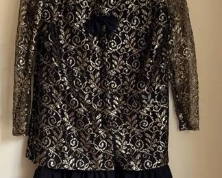 2 Piece Black And Gold Cocktail Dress