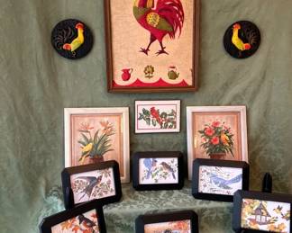 Folk art, Vintage Prints And Notecard Prints Framed