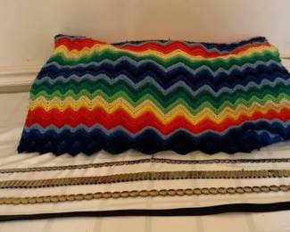 Collection Of Belts, 5 Crochet Coasters, Multicolored Crochet Blanket