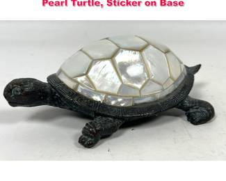 Lot 34 Maitland Smith Bronze and Mother of Pearl Turtle, Sticker on Base