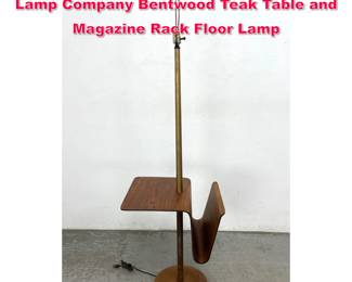 Lot 338 60s Vintage Mid Century Laurel Lamp Company Bentwood Teak Table and Magazine Rack Floor Lamp