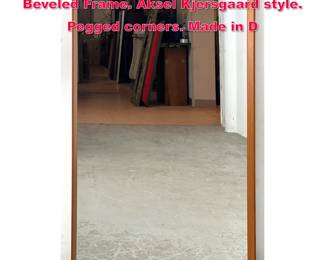 Lot 145 Danish Modern Teak Wall Mirror with Beveled Frame. Aksel Kjersgaard style. Pegged corners. Made in D