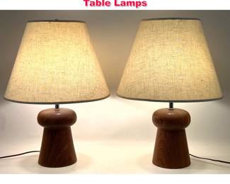 Lot 167 Pair Vintage Danish Modern Teak Table Lamps