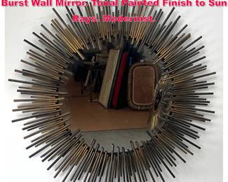 Lot 285 Brutalist Mixed Metal Tube Star Burst Wall Mirror. Tonal Painted Finish to Sun Rays. Modernist. 