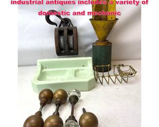 Lot 499 This assortment of architectural and industrial antiques includes a variety of domestic and mechanic