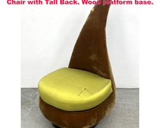 Lot 440 Vintage Mid Century Modern Lounge Chair with Tall Back. Wood platform base.