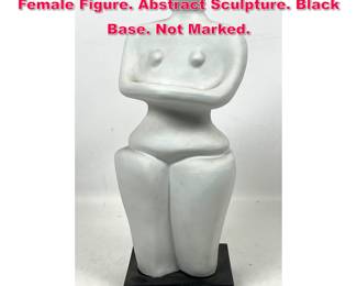Lot 39 Glazed Ceramic Modernist Nude Female Figure. Abstract Sculpture. Black Base. Not Marked. 