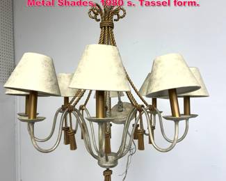 Lot 217 Kalco Metal Rope Chandelier, with Metal Shades, 1980 s. Tassel form. 