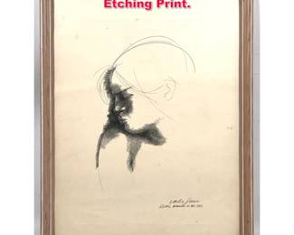 Lot 425 Emilio Greco Modernist Etching Print.