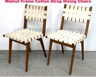 Lot 248 Pair Jens Risom Mid Century Modern Walnut Frame Cotton Strap Dining Chairs