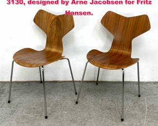 Lot 166 Pair of Grand Prix chairs, model 3130, designed by Arne Jacobsen for Fritz Hansen. 