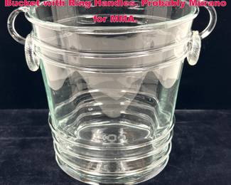 Lot 46 Hand Blown Glass Cistern Champaign Bucket with Ring Handles. Probably Murano for MMA. 