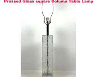 Lot 381 Mutual Sunset Mid Century Modern Pressed Glass square Column Table Lamp 