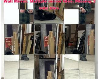 Lot 387 Neal Little style faceted fractured Wall Mirror. Multiple mirror tiles. Missing 2 side tiles. 