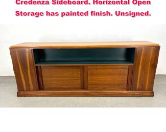 Lot 400 ROBERT WHITLEY Custom Wood Credenza Sideboard. Horizontal Open Storage has painted finish. Unsigned.