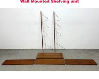 Lot 294 Teak and Brass Poul Cadovius Style Wall Mounted Shelving unit