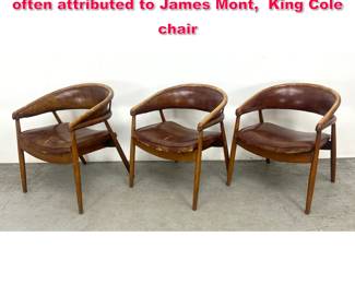 Lot 269 Set 3 Randomsko B3300 Armchair, often attributed to James Mont, King Cole chair