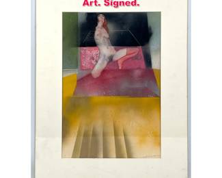 Lot 426 JACK BARNETT Nude Figure Framed Art. Signed. 