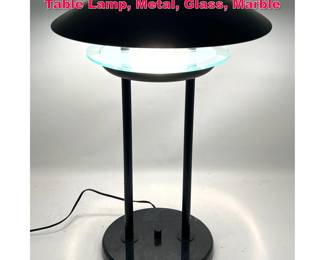 Lot 208 1980 s Italian Postmodern UFO Style Table Lamp, Metal, Glass, Marble