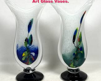 Lot 44 Artist signed Possibly Lee Gordley Art Glass Vases. 
