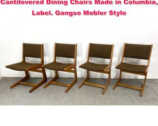 Lot 288 Set 4 Vintage Mid Century Cantilevered Dining Chairs Made in Columbia, Label. Gangso Mobler Style 