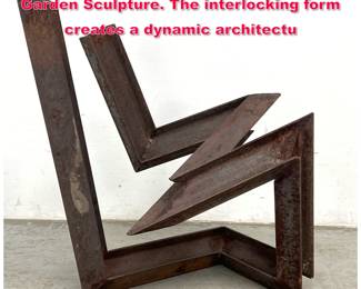 Lot 48 Modernist Abstract Modern Steel Garden Sculpture. The interlocking form creates a dynamic architectu