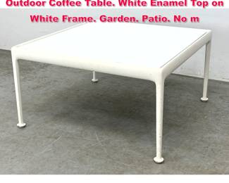 Lot 103 RICHARD SCHULTZ for KNOLL Outdoor Coffee Table. White Enamel Top on White Frame. Garden. Patio. No m