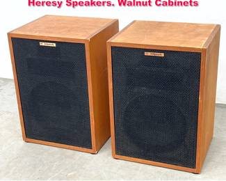 Lot 231 Vintage Mid Century Era Klipsch Heresy Speakers. Walnut Cabinets