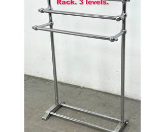 Lot 265 Modernist Chrome Towel Bar Quilt Rack. 3 levels. 