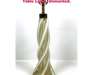 Lot 79 Vintage Seguso Italian Murano Glass Table Lamp. Unmarked. 