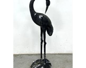 Lot 55 Aluminum Crane Garden Sculpture. 