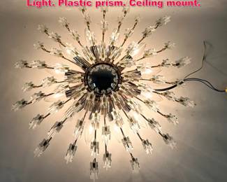 Lot 319 Modernist Style Ceiling Chandelier Light. Plastic prism. Ceiling mount. 