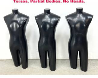 Lot 385 Set 3 Black Female Mannequin Torsos. Partial Bodies. No Heads. 