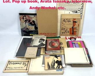 Lot 505 Mid Century Modern Book Ephemera Lot. Pop up book, Arata Isozaka, Interview, Andy Warhol, etc.