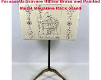 Lot 100 Early 1960s Mid Century Piero Fornasetti Gravure Italian Brass and Painted Metal Magazine Rack Stand