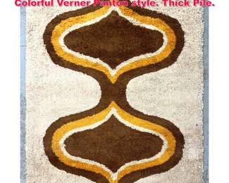 Lot 302 5 X 7 Skandia Shag carpet rug. Colorful Verner Panton style. Thick Pile. 