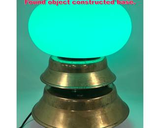 Lot 96 Custom made Mushroom Table Lamp. Found object constructed base. 