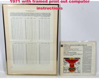 Lot 431 John Cage computer composition 1971 with framed print out computer instructions
