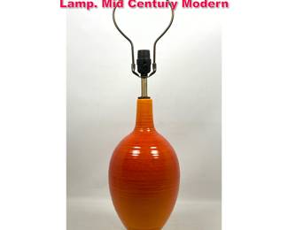 Lot 136 Italian Style Glazed Pottery Table Lamp. Mid Century Modern 