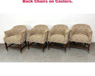 Lot 270 Set 4 Erwin Lambeth, Inc. Barrel Back Chairs on Casters. 