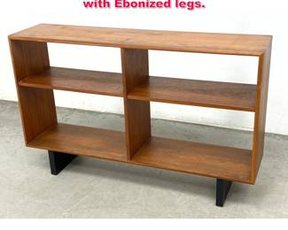 Lot 396 Mid Century Modern Open Bookcase with Ebonized legs. 
