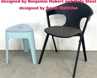 Lot 240 2pcs Allermuir Axyl Armchair designed by Benjamin Hubert and Ooty Stool designed by Smith Matthias