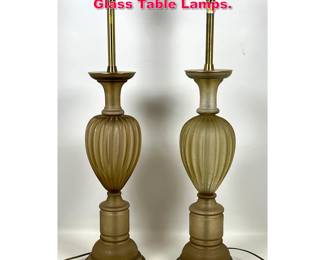 Lot 224 Pair Marbro Lamp Co Murano Art Glass Table Lamps. 