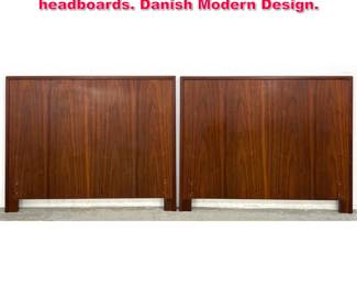 Lot 401 Pr Arne Vodder style Teak Twin headboards. Danish Modern Design. 