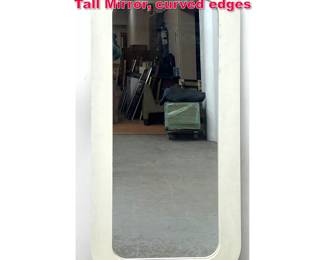 Lot 260 Large Space Age White Laminate Tall Mirror, curved edges
